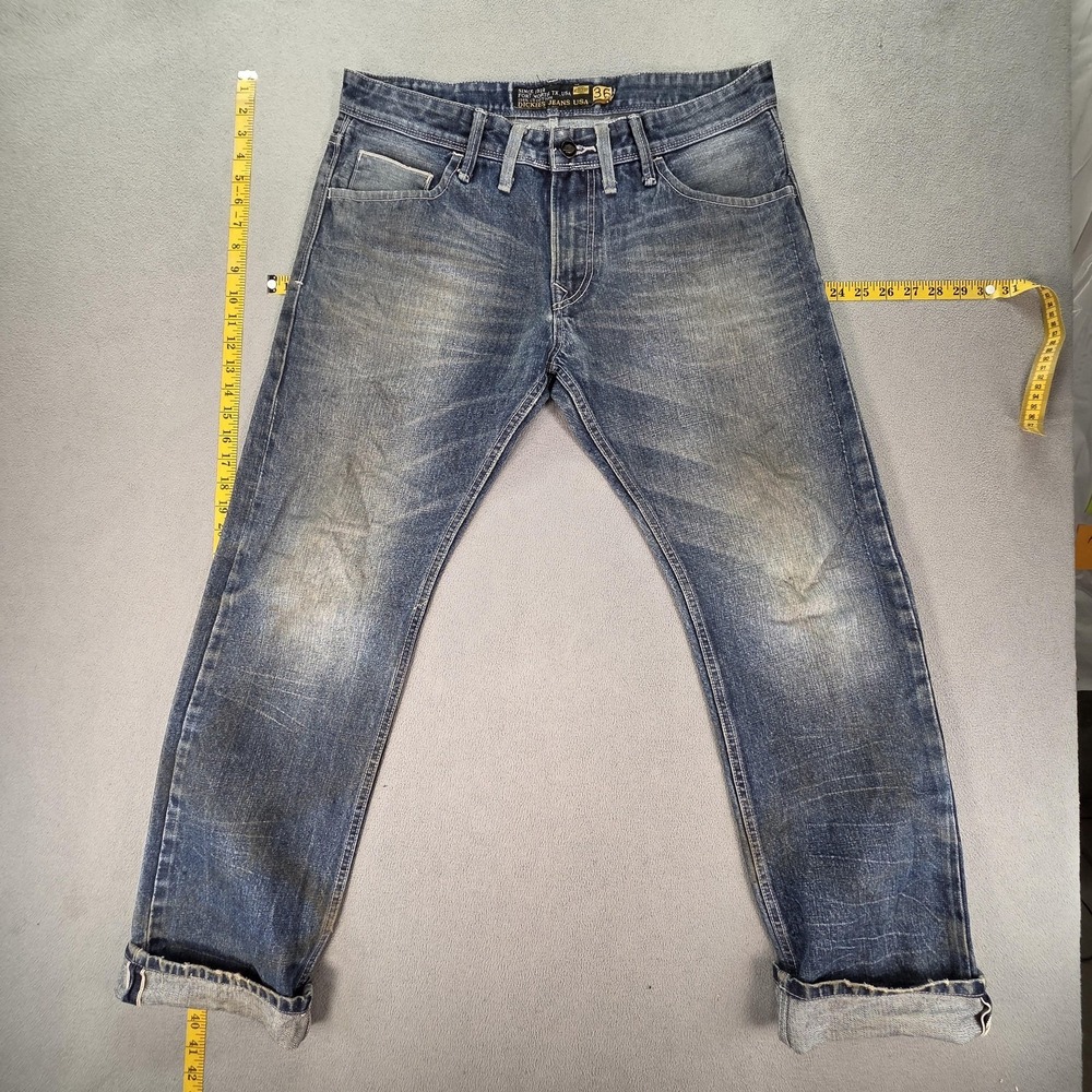 Dickies Selvedge Jeans Mens‎ 36 Blue Regular Straight Leg Distressed Workwear